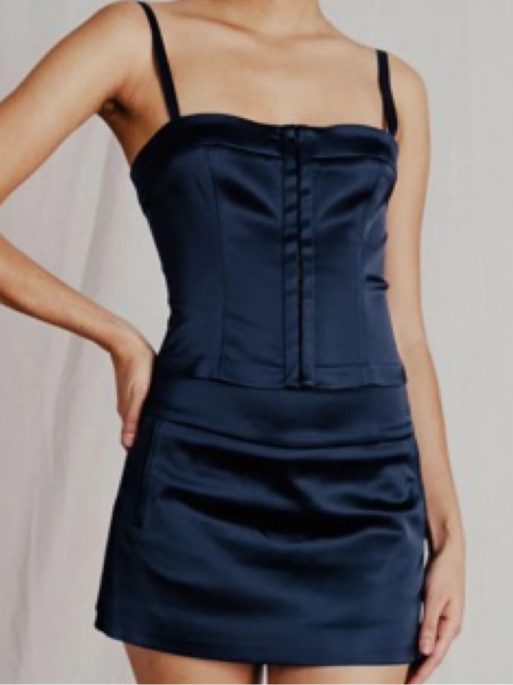 Leman Mercer Satin Navy Set